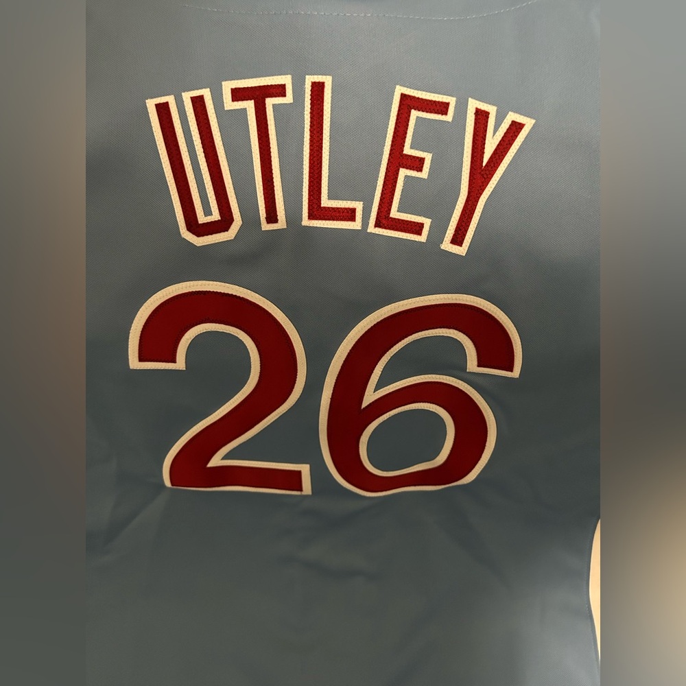 Majestic Authentic Philadelphia Phillies Chase Utley Cooperstown Jersey Men’s M - Picture 5 of 5